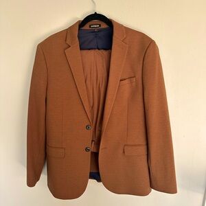 Express Spice Brown Slim Fit Suit